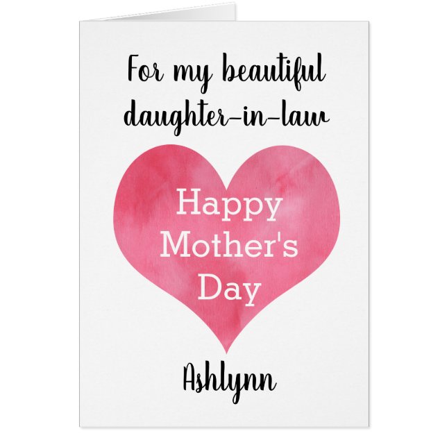 Watercolor Heart Happy Mother's Day (Front)