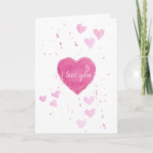 Watercolor Heart I Love You Greeting Card