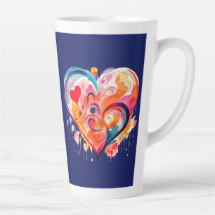 Watercolor Heart Latte Mug
