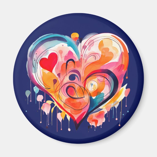 Watercolor Heart Magnet (Front)