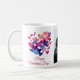 Watercolor Heart Melody Design Coffee Mug