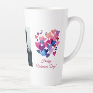 Watercolor Heart Melody Design Latte Mug