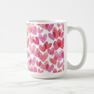 Watercolor Heart Pattern Coffee Mug