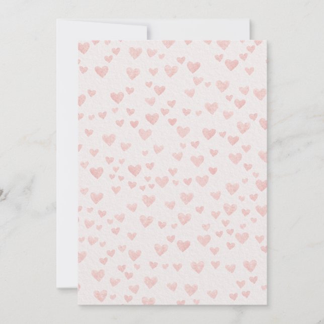 Watercolor Heart Pattern Invitation (Front)