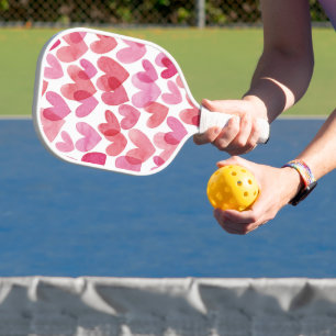 Watercolor Heart Pattern Pickleball Paddle