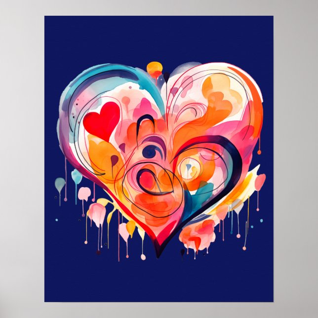 Watercolor Heart Poster (Front)