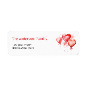 Watercolor Hearts Baby Shower Return Address Label