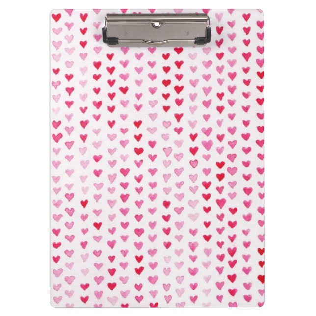 Watercolor Hearts Clipboard (Front)