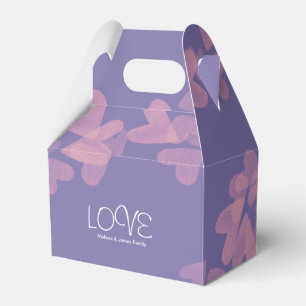 Watercolor Hearts Floating Pink Purple Love Favour Box