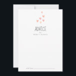Watercolor Hearts Girl Baby Shower Advice Card<br><div class="desc">This watercolor hearts girl baby shower advice card is perfect for a simple baby shower and can be used for any event. The sweet design features cute watercolor pastel hearts in coral pink, blush pink, yellow and peach orange. These advice cards can be used as a guestbook alternative for a...</div>