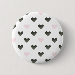 Watercolor Hearts Girl Power Pattern I 6 Cm Round Badge