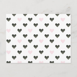 Watercolor Hearts   Girl Power Pattern I Postcard