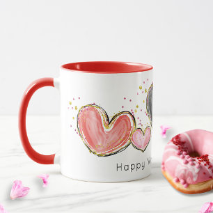 Watercolor Hearts Happy Valentine's Day Mug