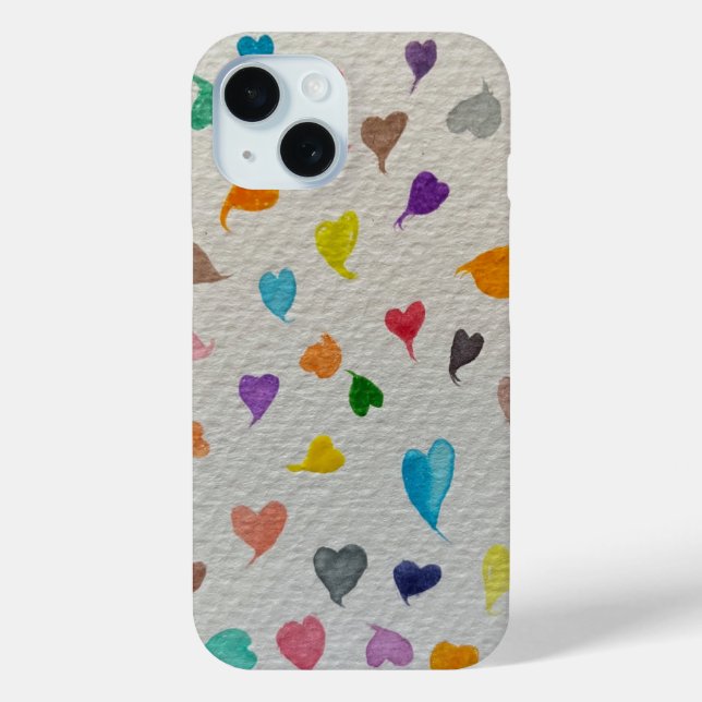 Watercolor Hearts iPhone Case (Back)