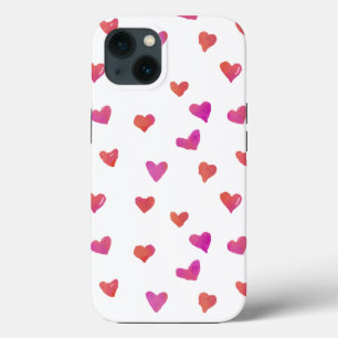 Watercolor Hearts iPhone 13 Case