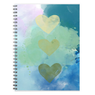 Watercolor Hearts Journal