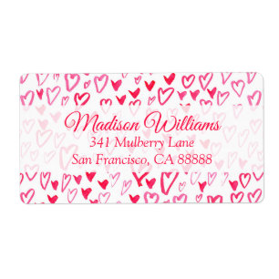 Watercolor Hearts   Love Words Pattern IV