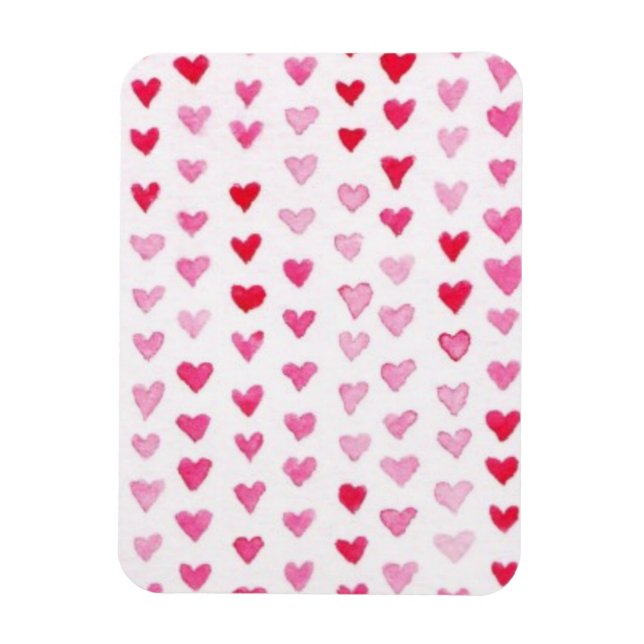 Watercolor Hearts Magnet (Vertical)