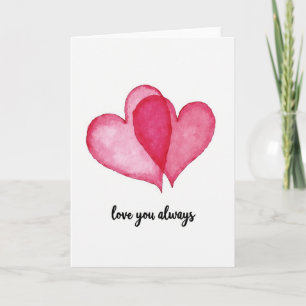 Watercolor Hearts Mothers Day Card