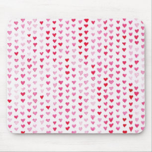 Watercolor Hearts Mouse Pad
