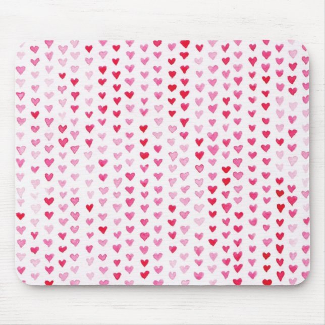 Watercolor Hearts Mouse Pad (Front)
