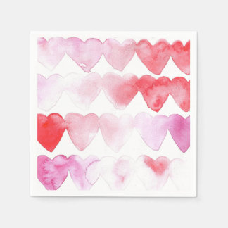 Watercolor Hearts Napkins