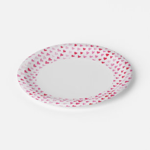 Watercolor Hearts Paper Plate