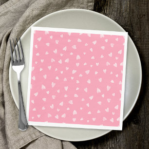 Watercolor hearts - polished pink napkin