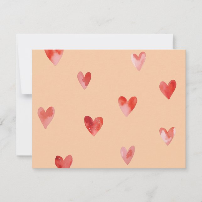 Watercolor Hearts Seamless Pattern Card (Front)
