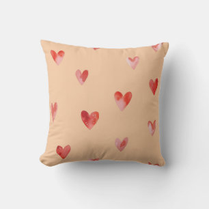 Watercolor Hearts Seamless Pattern Cushion