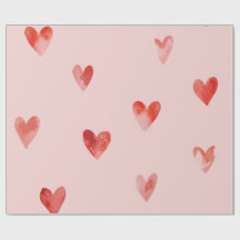 Watercolor Hearts Seamless Pattern
