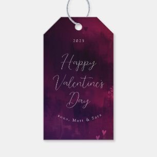 Watercolor Hearts Valentine Favour or Gift Tag