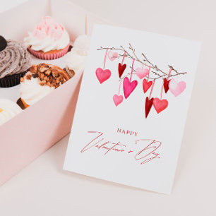 Watercolor Hearts Valentine's Day Holiday Card