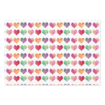 Watercolor Hearts Valentine's Wrapping Paper