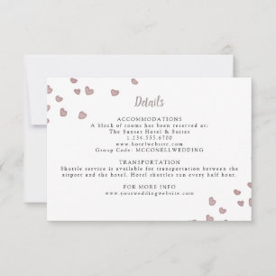 watercolor hearts wedding details card