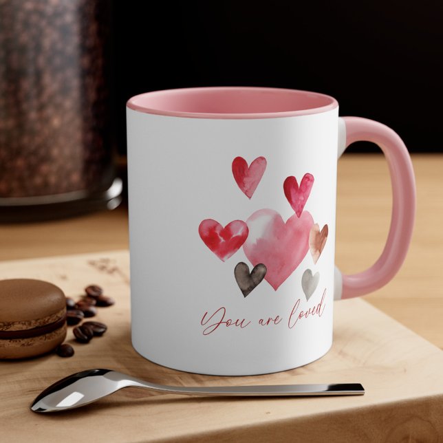 Watercolor hearts You are loved Coffee Mug (Creator Uploaded)