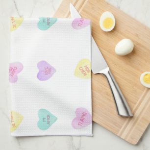 Watercolor Heartz Around the World Kitchen Towel