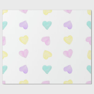 Watercolor Heartz Pastel Wrapping Paper