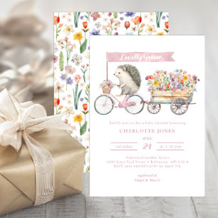 Watercolor Hedgehog Baby Shower Invitation