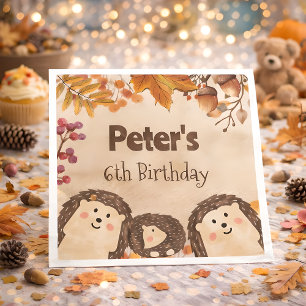 Watercolor hedgehog Birthday Napkin