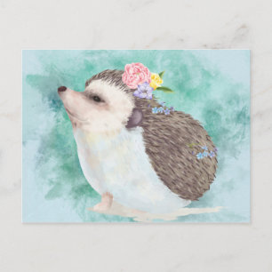 Watercolor Hedgehog Postcard