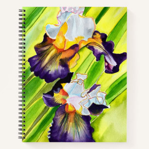 Watercolor heliconia tropical flower notebook