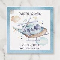 Watercolor Helicopter Party Blue