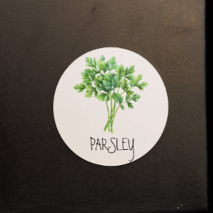 Watercolor Herb Parsley  Classic Round Sticker
