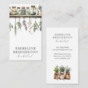 Watercolor Herbalist Apothecary Business Card