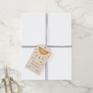 Watercolor Here is The Son Baby Shower Gift Tags