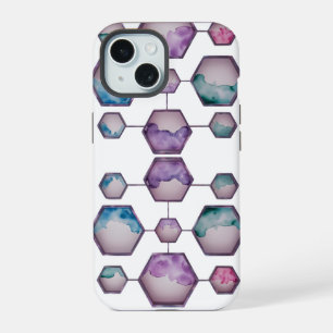Watercolor Hexagon Art – iPhone 15 Case