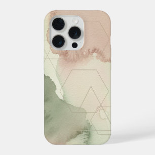 Watercolor Hexagon Map Abstract Geography Art iPhone 15 Pro Case