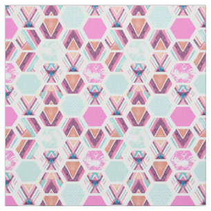 Watercolor Hexagon Pattern Fabric