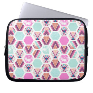 Watercolor Hexagon Pattern Laptop Sleeve